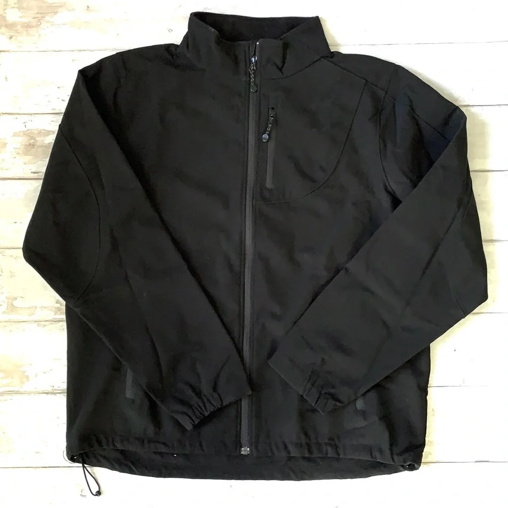 Men’s L/G Black Diamond Waterproof Jacket Size Large Zipper Pockets Fleece Large